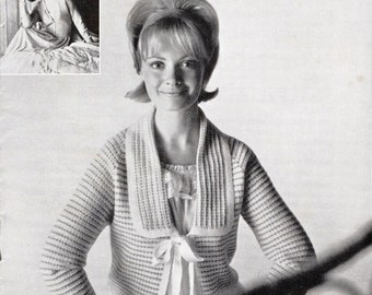 Bed Jacket Knitting Pattern 2 Styles, PDF Instant Download, Vintage 1950s Patons Beehive Fingering 3 Ply Pattern, Bust 34 36 38 Inch