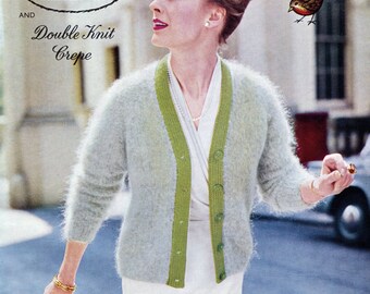 1950's Mohair Jacket Vintage Knitting Pattern, a PDF Instant Download of Robin 888