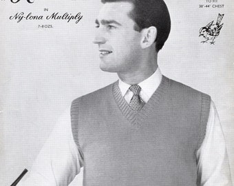 リチャードベスト • 1950年代のニットニットメンズメンズセーター 