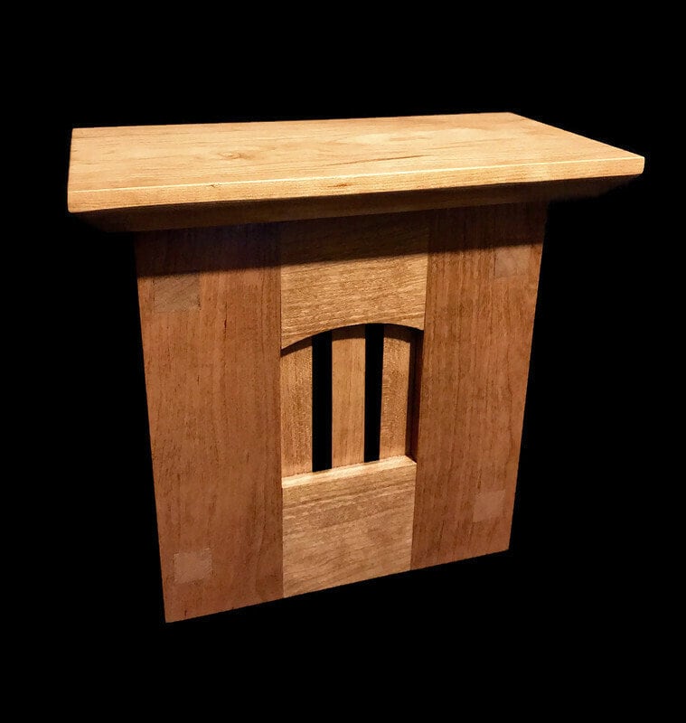 Craftsman Style Wood Doorbell Chime Cover (Cherry) with Top Doorbell