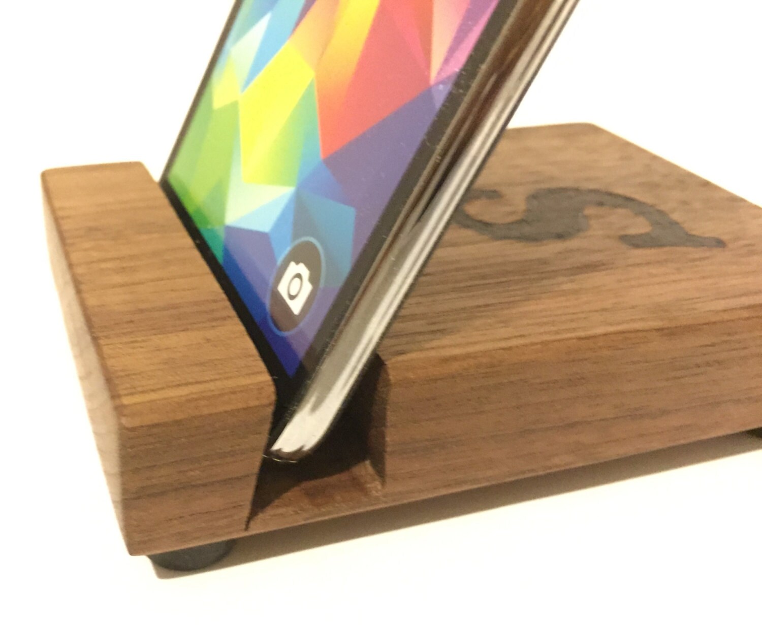 Wood Walnut Docking Station Smart Phone Holder Wood Phone Dock