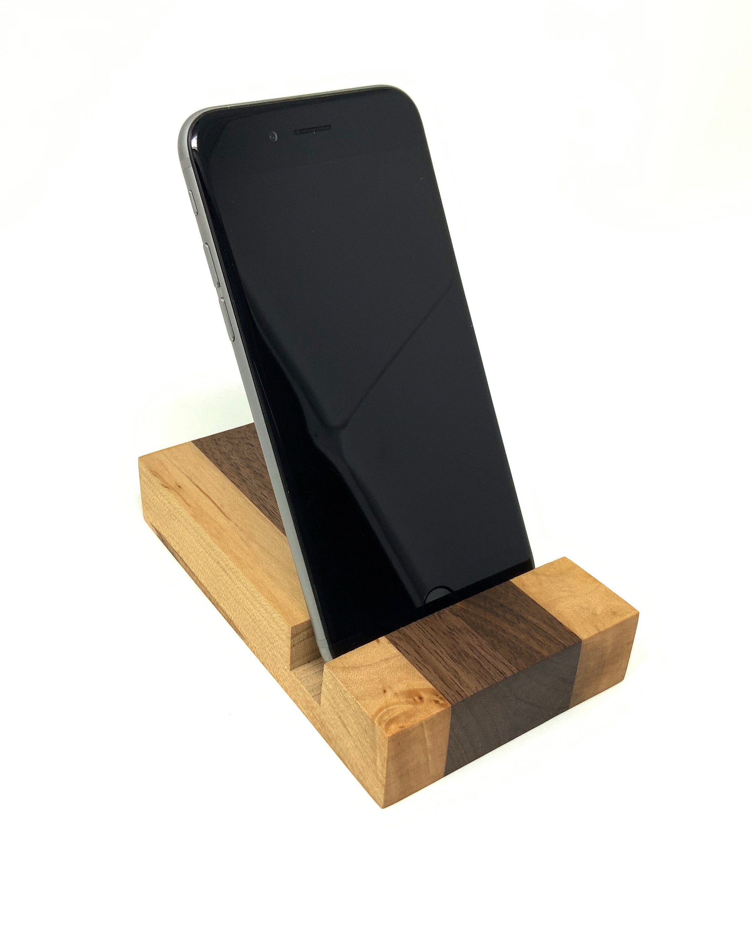Wood iPhone Dock iPad Desk Stand Walnut and Maple