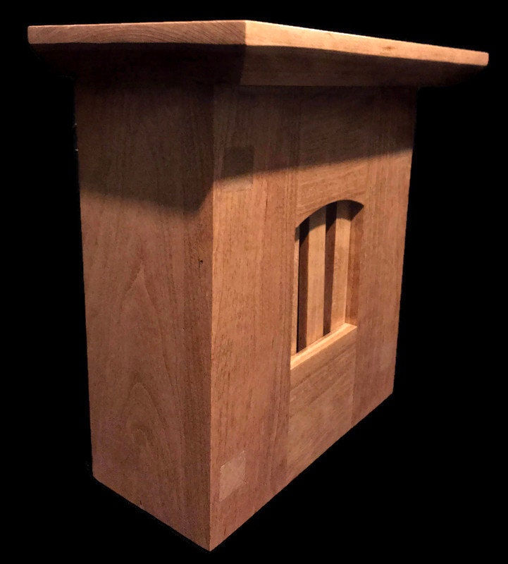 Craftsman Style Wood Doorbell Chime Cover (Cherry) with Top Doorbell