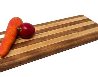 Wood Cutting Board - (12 x 5) Cherry and Maple - Charcuterie Platter