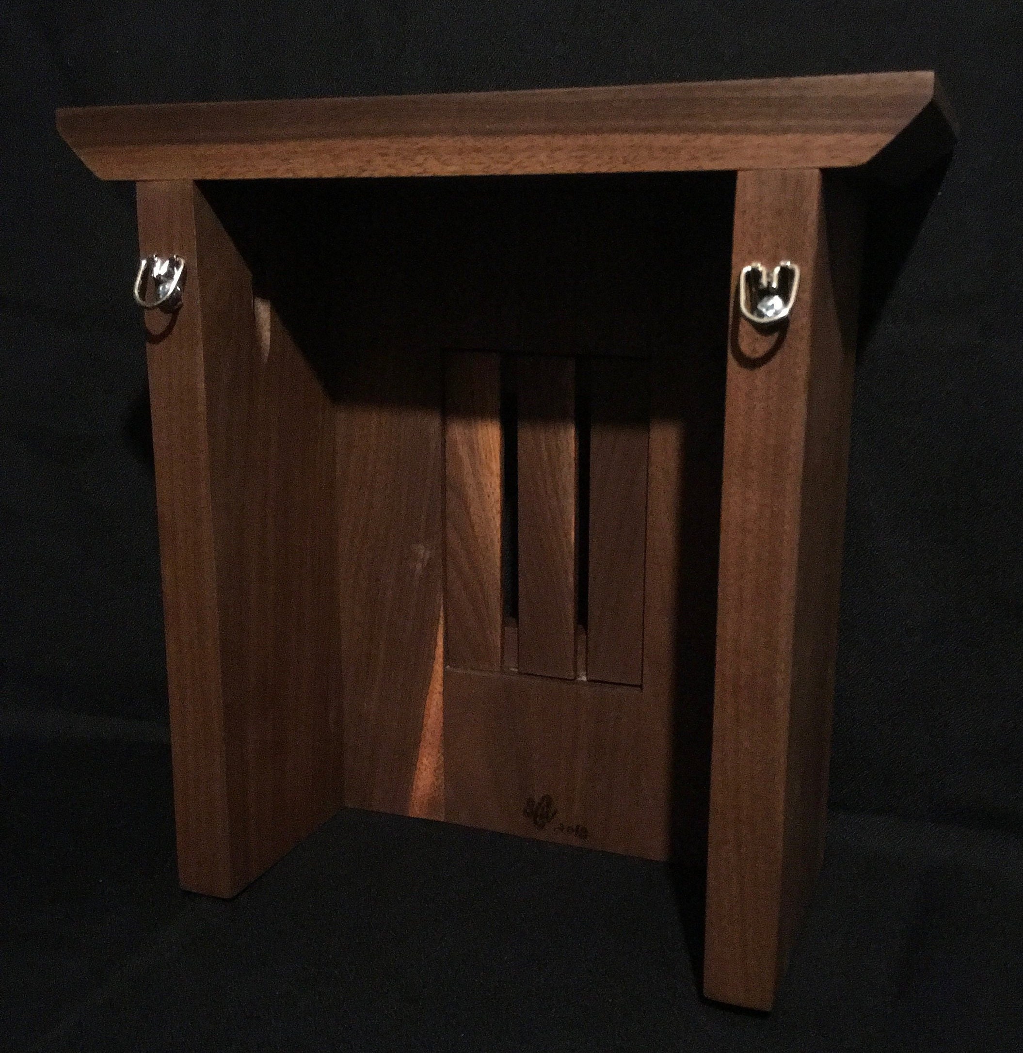 Craftsman Style Wood Doorbell Chime Cover (Walnut) with Top - Doorbell