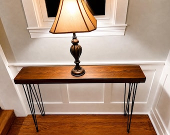 Narrow Reclaimed Wood Console Table | Modern Farmhouse Entryway Sofa Table