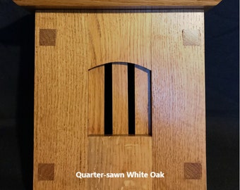 Wood Doorbell Chime Cover with Top - Craftsman Style - Handcrafted (White Oak) | Doorbell Cover | Chime Cover | Stickley | Arts and Craft