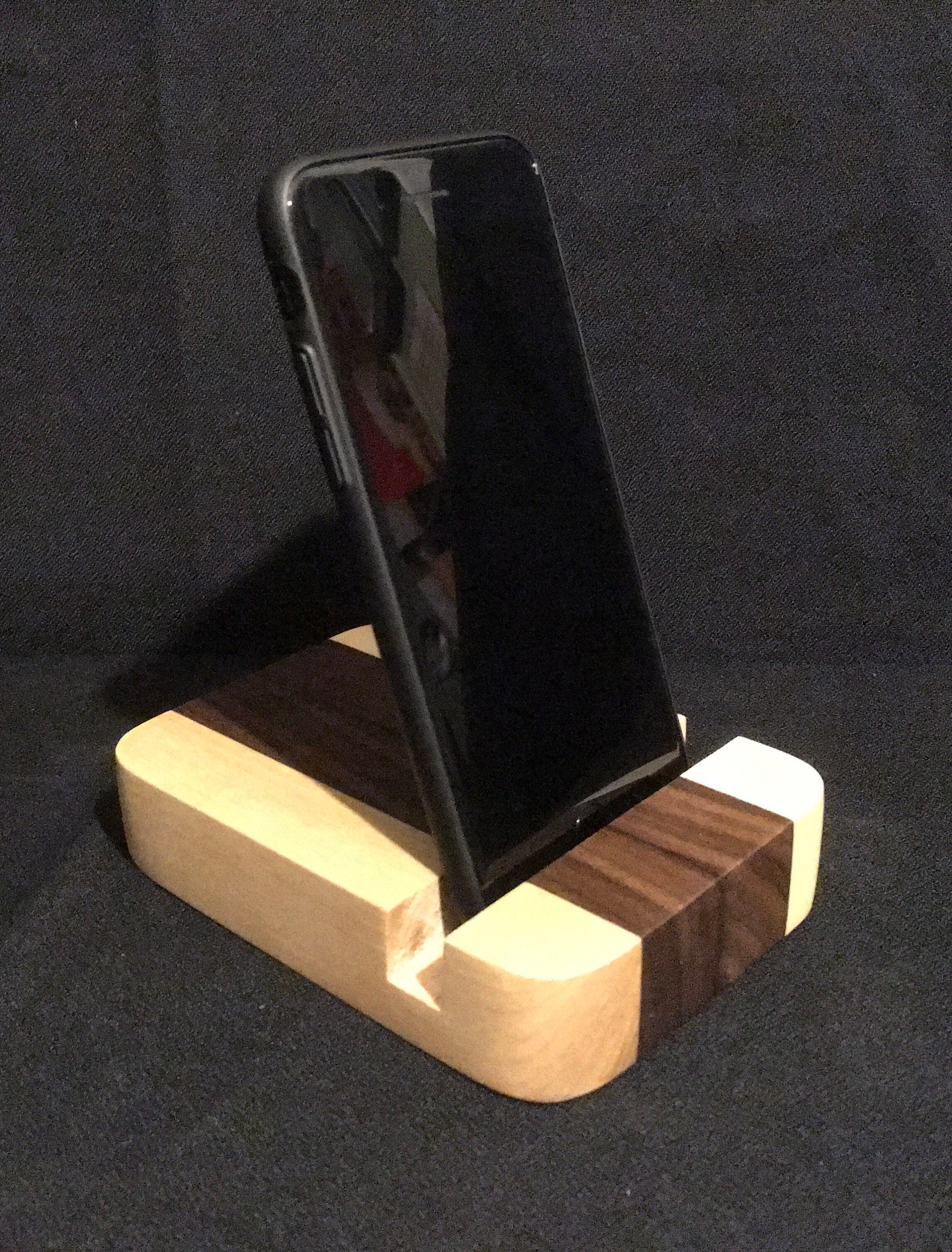 Wooden Walnut and maple iPhone Desk Stand iPhone Dock iPad Dock