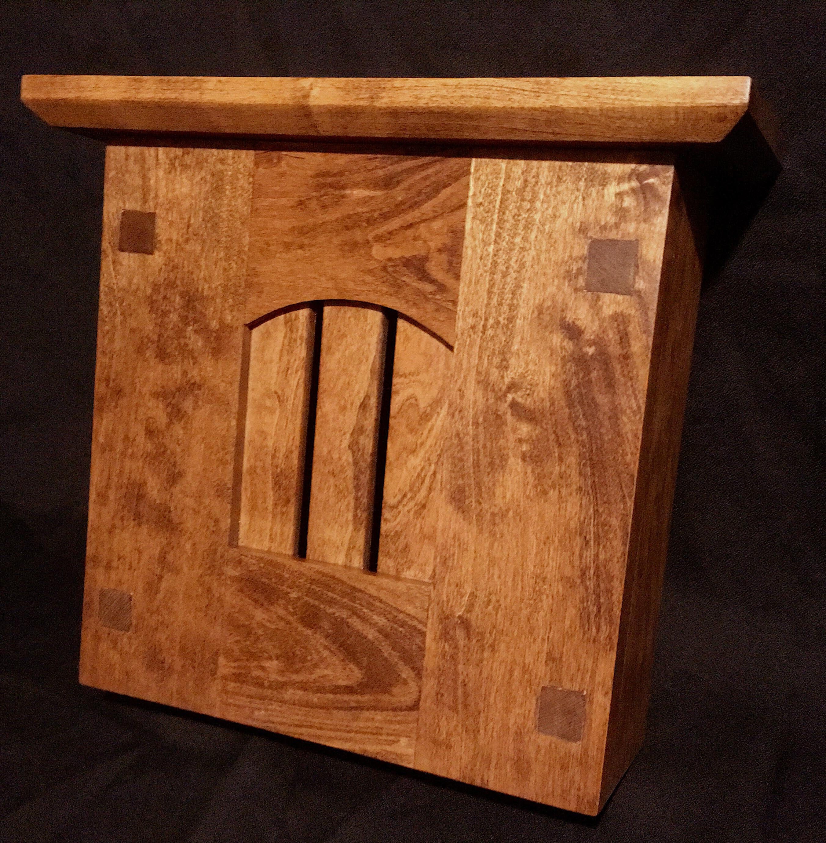 Craftsman Style Wood Doorbell Chime Cover (Cherry) with Top Doorbell