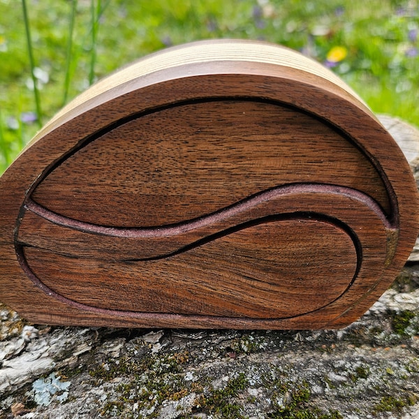 Handmade Solid Wood Bandsaw / Jewelry Box Walnut and Birch