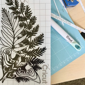 Moth and Ferns Decal