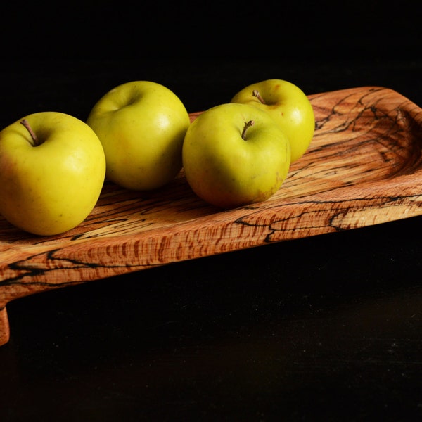 Wooden fruit bowl Plateau Pannier Wooden serving platter  Beech tray Ready to ship