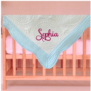 Personalized Baby Blanket/Quilt, Girls Personalized Baby Blanket,Personalized  Baby Quilt,Heirloom Quilt, Baby Gift, Baby Shower Gift