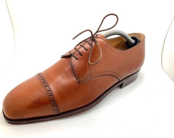 Handgemaakte echt lederen patina gearceerde Oxford Wingtip schoenen voor mannen Schoenen Herenschoenen Oxfords & Wingtips 