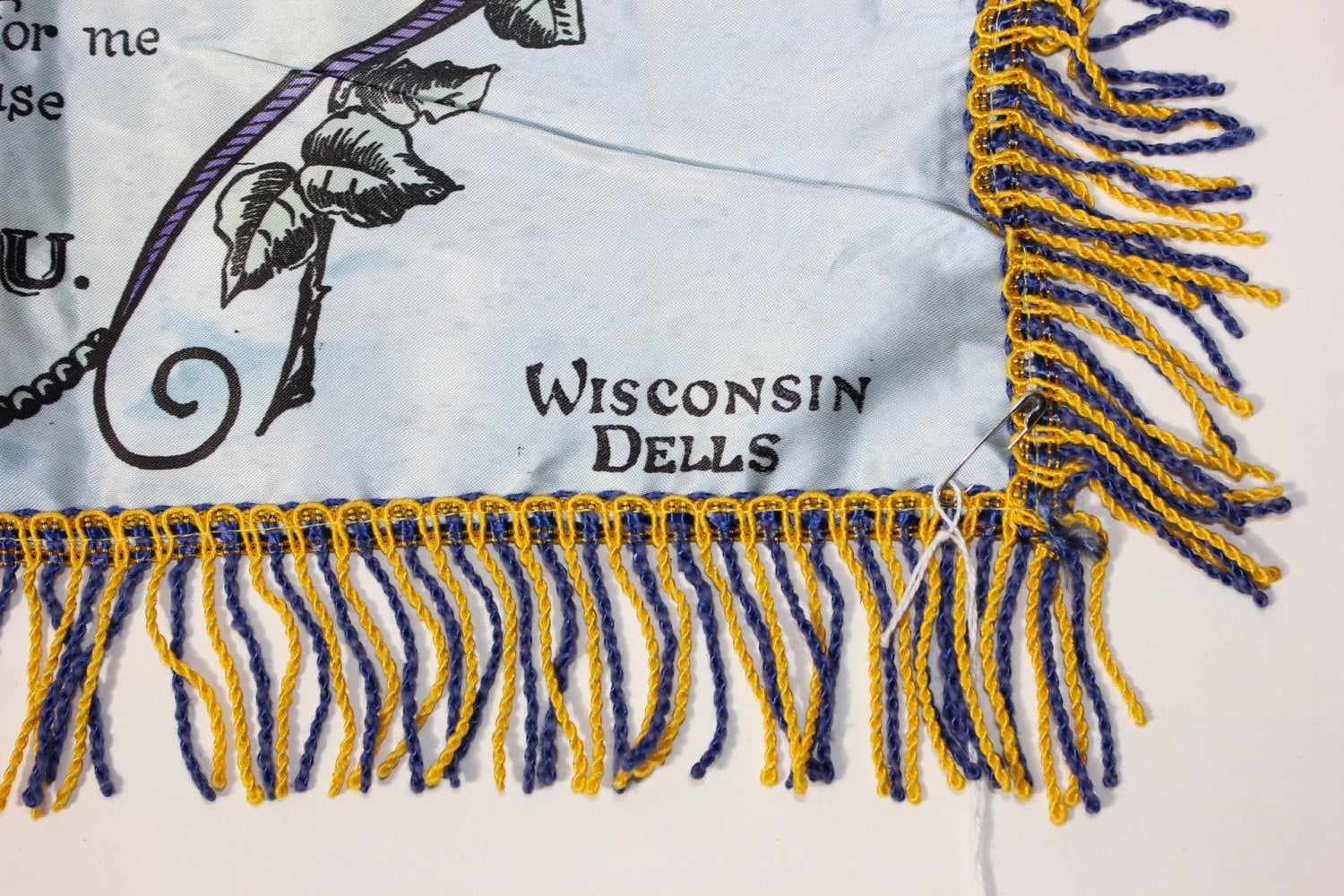 Vintage 40's - 50's Souvenir Pillow Case -wisconson Dells- 'to My