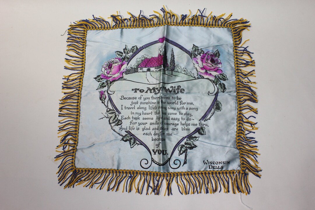 Vintage 40's - 50's Souvenir Pillow Case -wisconson Dells- 'to My