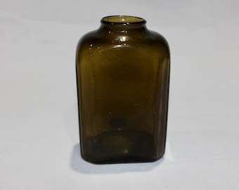 antique 1830's - 40's New England snuff bottle. Classic form. 'Old' Amber - open pontil base. Ex Christie's auction. Top example