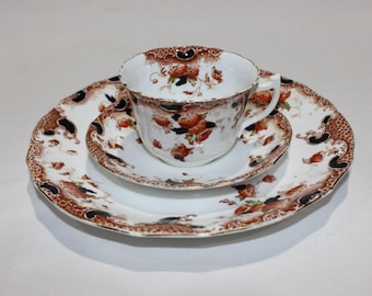 antique -RH & SL P- Staffordshire transferware China settings. Made in England. 2 Sets available - 3 pieces each. c. 1898 - 1902
