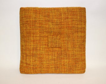 Big Orange pillow...vintage 1970's...Pillow - Cushion - Big - Orange & Gold upholstery