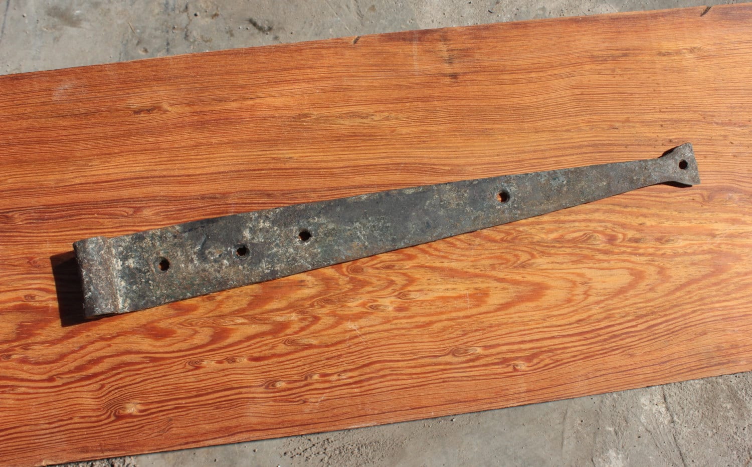 Antique Hand Strap Hinges. Pair. C.1780 1820 Federal Era