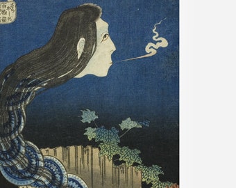 100 Ghost Tales from Katsushika Hokusai: Unearthly Artwork from the Mansion of the Plates Sara Yashiki - Poster Print Japanese Art Gift KLIK