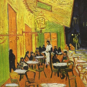 Vincent Van Gogh - Cafe Terrace at Night (1888) - Classic Painting Photo Poster Print Art Gift Wall Home Decor - Goff Night #CLOSEXP