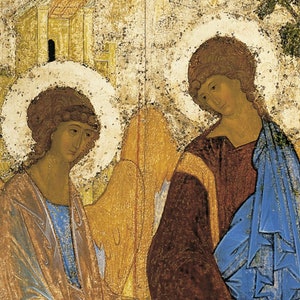 Andrei Rublev - Trinity Three Icons (1425) - Classic Painting Photo Poster Print Art Gift Wall Home Decor - Old Depiction Russian