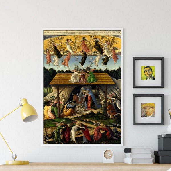 Sandro Botticelli - Mystic Nativity (1501) - Reproduction of a Classic Painting - Photo Poster Print Art Gift