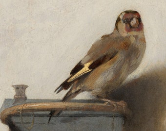 Carel Fabritius - The Goldfinch (1654) - Classic Painting Photo Poster Print Art Gift Animal Bird #CLOSEXP