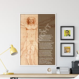 Rudyard Kipling Poem - If - Limited &quot;Leonardo Da Vinci&quot; Edition - Poster Original Art Print Photo Gift Poetry For Boys Men Teens Inspiration