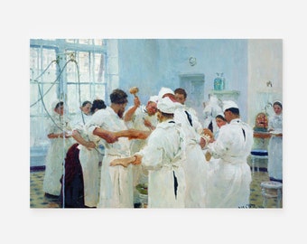 Ilya Repin - The Surgeon Evgueni Vasilievich Pavlov in the Operating Theatre (1888) - Painting Photo Poster Print Art Gift Home Wall Decor