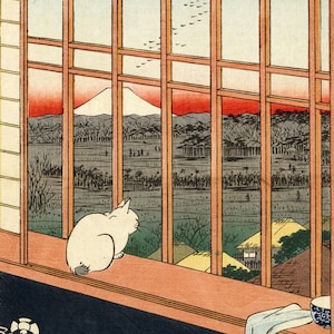 歌川広重 - 浅草田んぼと酉の町祭り（1857） - クラシック絵画写真ポスタープリントアートギフト日本語日本