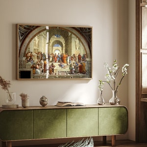 Raphael - The School of Athens (1511) - Classic Painting Photo Poster Print Art Gift Wall Home Decor #GWF