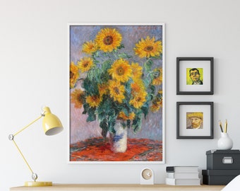 クロード・モネのひまわりの花束 キャンバス ウォール アート