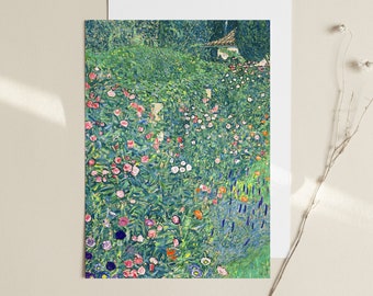 Gustav Klimt - Italian Garden Landscape (1913) - Painting Photo Poster Print Art Gift Trees Flowers Green Landscape