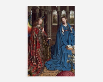 ヤン・ファン・エイク - 受胎告知（1436） - ヴィンテージ油絵