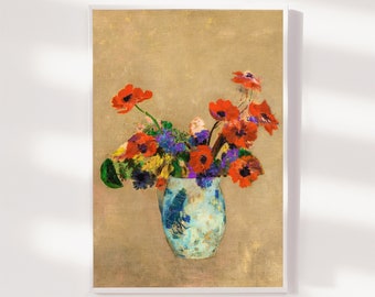 オディロン ルドン、オディロン ルドン作「青い花瓶の花」、アート オディロン ルドン、オディロン ルドン作「青い花瓶の花」、アート