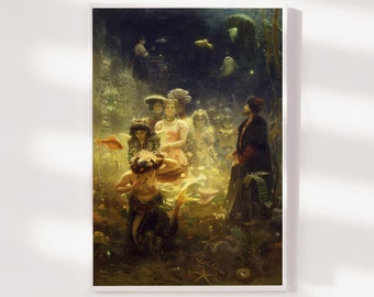 Ilya Repin -  Sadko in the Underwater Kingdom (1876) - Painting Photo Poster Print Art Gift Home Wall Decor - Epic Poem Bylina Novgorod
