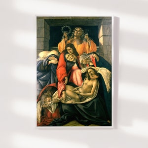 Sandro Botticelli - Lamentation over the Dead Christ (1495) - Reproduction of a Classic Painting - Photo Poster Print Art Gift