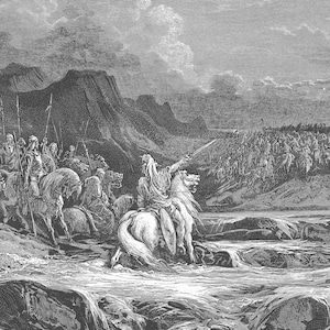 Gustave Dore - Judas Maccabeus Pursues Timotheus (1866) - Drawing Photo Poster Print Art Gift Home Museum Gallery Giclee Bible #CLOSEXP
