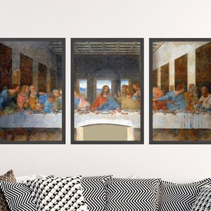 Set of Three Leonardo Da Vinci Prints - the Last Supper Triptych