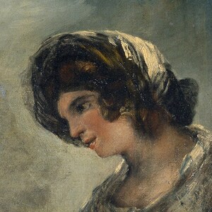 Francisco Goya - The Milkmaid of Bordeaux (1827) - Classic Painting Photo Poster Print Art Gift Wall Decor - Lady Shawl #ATTEMPT2 #CLOSEXP