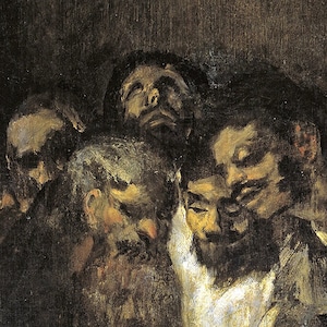 Francisco Goya - Men Reading (1823) - Classic Painting Photo Poster Print Art Gift Wall Decor - Book Creepy Group of Men #ATTEMPT2 #CLOSEXP