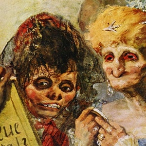 Francisco Goya - Time and the Old Women (1812) - Classic Painting Photo Poster Print Art Gift Wall Decor - Skulls Creepy #ATTEMPT2 #CLOSEXP