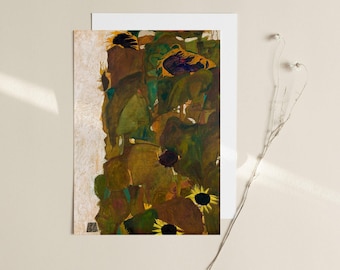 Egon Schiele - Sunflowers I (1911) - Classic Painting Photo Poster Print Art Gift Wall Home Decor Flowers Sun Flowers