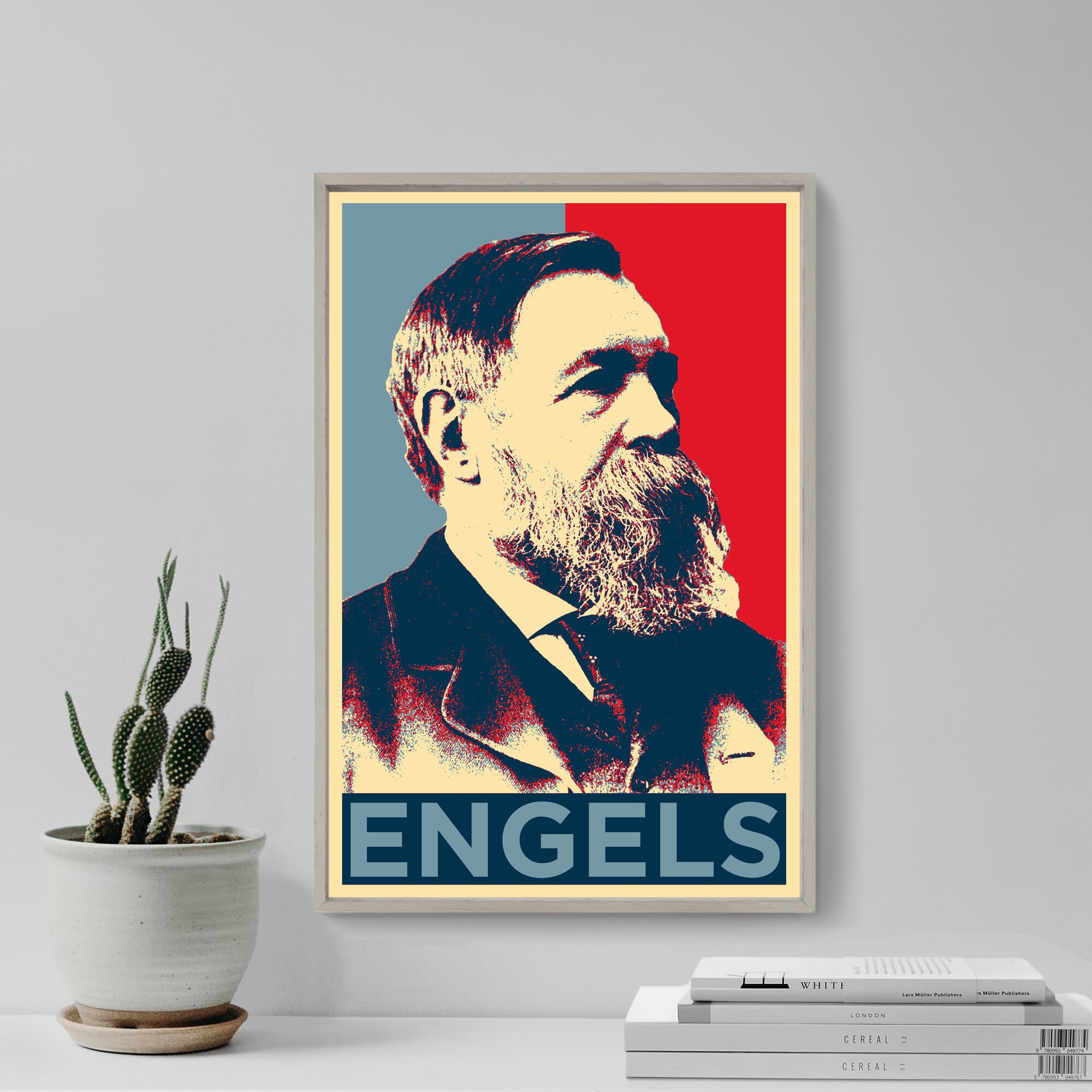 Friedrich Engels Original Art Print - Photo Poster Gift - Hope Parody Philosophy, Marxism, Sociology, Communist Manifesto