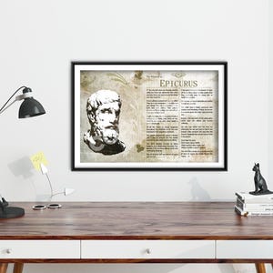 The Wisdom of Epicurus - Original Art Print Featuring His Greatest Quotes - Photo Poster Gift Poet Philosophy Greek Philosopher image 2