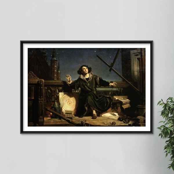 Jan Matejko - Astronomer Copernicus Conversation with God (1872) - Painting Photo Poster Print Art Gift Wall Home Decor Museum Giclée