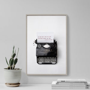 Friedrich Nietzsche - He Who has a Why - The Typewriter - Poster Original Art Print Photo Wall Home Decor - Motivational Motivation
