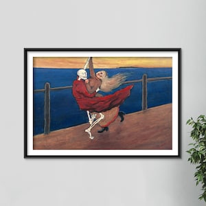 Hugo Simberg - Dancing Death (1899) - Peinture classique Photo Poster Print Art Gift Wall Home Decor